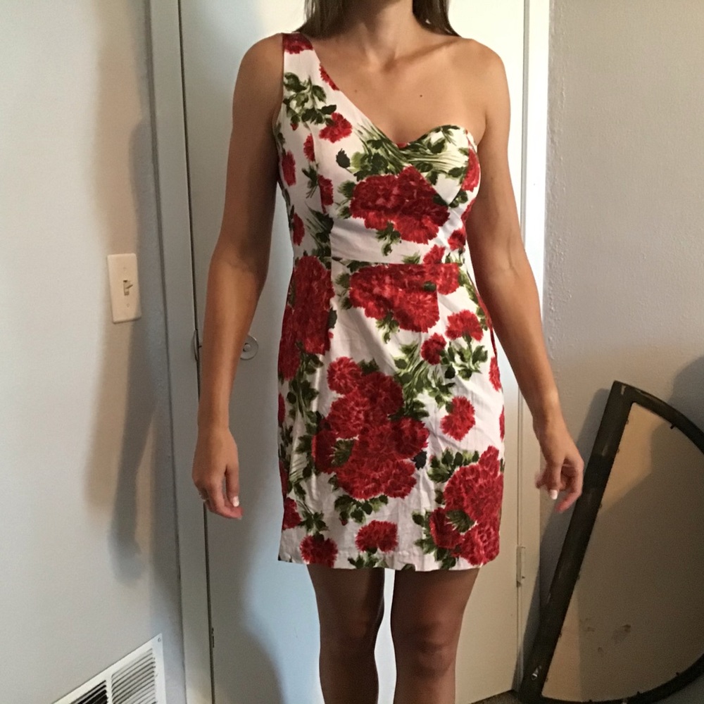 Roses cocktail dress size medium one strap